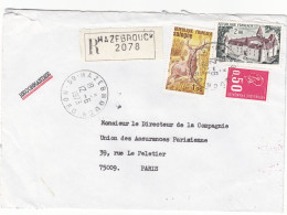 Timbres 1725 + 1726 Sur Lettre Recommandée Ayant Voyagée Le 12/06/1973 De HAZEBROUCK NORD 59 à PARIS 75 - 1961-....