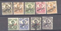 Indochine   -  Service  :  Yv  17...28  (o)    9   Valeurs - Used Stamps