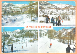 Ppgf/ CPSM Grand Format - HAUTES ALPES - SAINT MICHEL DE CHAILLOL - MULTIVUES DIVERSES DESPISTES & DES TÉLÉSKIS - Skieur - Autres & Non Classés