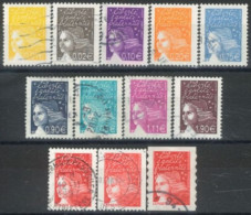 FRANCE - 2001/03 - MARIANNE STAMPS SET OF 12, USED - Gebraucht