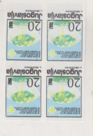 YUGOSLAVIA, 1987 20 Din Red Cross Charity Stamp  Imperforated Proof Bloc Of 4 MNH - Neufs