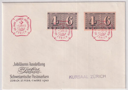 Zum. 258, W15 / Mi. 416, 419 Gezähnt Und Ungezähnt, Auf Illustriertem Brief Mit Rotem Sonderstempel 100 Jahre Postmarken - Brieven En Documenten