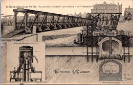 S16477 Cpa Paris - Métropolitain  - Construction - Entreprise L. Chagnaud - De Overstroming Van 1910