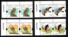 2022 -Tunisie - Oiseaux De Tunisie - Rapaces - Paire De Timbres -  Série Complète 4v.MNH**  Coin Daté - Tunisia