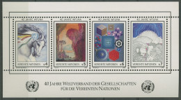 UNO Wien 1986 40 Jahre Weltverband WFUNA Block 3 Postfrisch (C14123) - Blocks & Kleinbögen