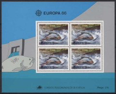 Portugal 1986 Europa CEPT Natur/Umweltschutz Fische Block 50 Postfrisch (C91060) - Hojas Bloque