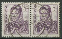 Saarland 1947 Wiederaufbau Des Saarlandes 245 Waagerechtes Paar Gestempelt - Used Stamps