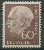 Bund 1954 Bundespräsident Theodor Heuss 190 Postfrisch, Zahnfehler (R19535) - Unused Stamps