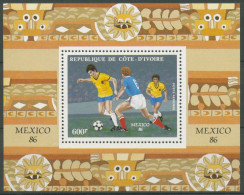 Elfenbeinküste 1986 Fußball-WM In Mexiko Block 28 Postfrisch (C27775) - Côte D'Ivoire (1960-...)