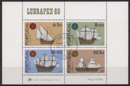 Portugal 1980 LUBRAPEX'80 Lissabon Schiffe Block 31 Gestempelt (C91029) - Blocks & Kleinbögen