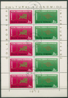 Rumänien 1972 INTEREUROPA Symbole Kleinbogen 3020/21 K Gestempelt (C93089) - Blocks & Sheetlets