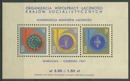 Polen 1961 Postministerkonferenz Posthorn Block 24 Postfrisch (C93234) - Blocs & Feuillets