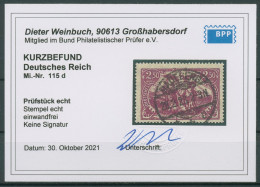 Deutsches Reich 1920 Genius Mit Fackel 115 D Gestempelt Geprüft Mit Befund - Used Stamps