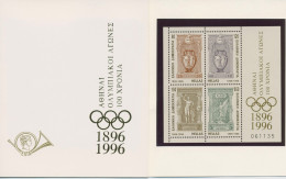 Griechenland 1996 Olympische Spiele Block 13/15 Postfrisch (C93100) S.Hinweis - Blokken & Velletjes