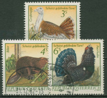 Österreich 1982 Tiere Wildtiere Großtrappe Biber Auerhahn 1717/19 Gestempelt - Used Stamps