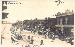 LARAMIE (WY) Main Street - 5th August 1916 - REAL PHOTO - Laramie