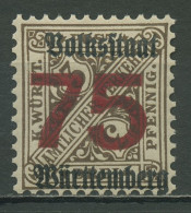 Württemberg Dienstmarken 1919 Mit Aufdruck, Ohne WZ 271 Y Postfrisch - Mint