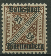 Württemberg Dienstmarken 1919 Mit Aufdruck Volksstaat 265 Postfrisch - Mint