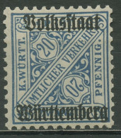 Württemberg Dienstmarken 1919 Volksstaat Württemberg 264 C Mit Falz - Mint