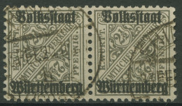 Württemberg Dienstmarken 1919 Mit Aufdruck 258 Waagerechtes Paar Gestempelt - Oblitérés