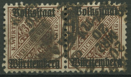 Württemberg Dienstmarken 1919 Mit Aufdruck 267 Waagerechtes Paar Gestempelt - Used