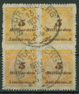Deutsches Reich 1923 Korbdeckel 327 BP 4er-Block Gestempelt - Usados