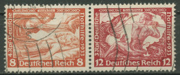Deutsches Reich Zusammendrucke 1933 Nothilfe Wagner W 57 Gestempelt - Se-Tenant