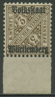 Württemberg Dienstmarken 1919 Mit Aufdruck 259 X UR Postfrisch WZ 1 - Nuovi