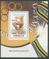 Tansania 1989 Olymp. Gewinner Seoul Gymnastik Block 99 Postfrisch (C27377) - Tanzanie (1964-...)