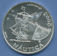 Portugal 10 Euro 2003 Nautica Schiff Sextant, Silber, KM 748 Vz/st (m5216) - Portogallo