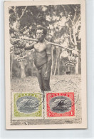 Papua New Guinea - Native Man Carrying Bananas - REAL PHOTO - Publ. Unknown (Kod - Papua Nuova Guinea