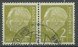 Bund 1954 Th. Heuss I Bogenmarken 177 Waagerechtes Paar Gestempelt - Gebraucht