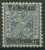 Württemberg Dienstmarken 1919 Volksstaat Württemberg 264 C Postfrisch - Postfris