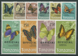 Tansania 1973 Schmetterlinge Dienstmarken 17/26 Postfrisch - Tanzanie (1964-...)