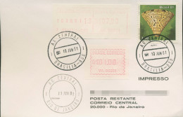 Brasilien 1981 Ersttagsbrief ATM 2.1 D AG. 00001 Und 3.1 Xd FDC (X80597) - Automatenmarken (Frama)
