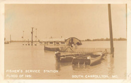 Usa - SOUTH CARROLTON (MO) Fisher's Service Station, Flood Of 1951 - REAL PHOTO - Sonstige & Ohne Zuordnung