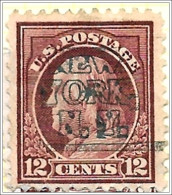 USA 1912 12 Cents Claret Brown Franklin Used V1 - Gebruikt