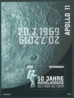 Österreich 2019 Apollo 11 Mondlandung Block 106 Postfrisch (C63225) - Blocs & Hojas