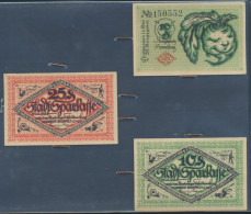 3x Notgeld 10+25 Pfennige Stadtsparkasse Bielefeld 1917 B44 - Sonstige & Ohne Zuordnung