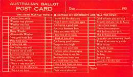 Australia - Australian Ballot Post Card- Publ. Hammond Publ. Co.  - Autres & Non Classés