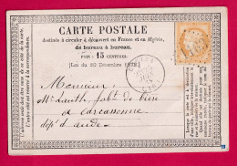 N°55 GC 1163 COUIZA AUDE POUR CARCASSONNE CARTE PRECURSEUR LETTRE - 1849-1876: Klassik