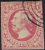 Luxembourg - Luxemburg - Timbre  Guillaume III   Cachet Cercles   ( Légère Coupure En Haut )    Michel 1 - 1852 Guglielmo III