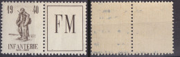 FRANCHISE MILITAIRE-timbre Neuf **/* Issu Du Carnet Infanterie  Avec Vignette FM Francise Militaire - Military Postage Stamps