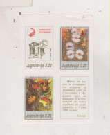 YUGOSLAVIA, 1990 Red Cross Charity Stamps  Imperforated Proofs Bloc Of 4 MNH - Neufs