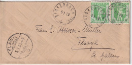 Brieflein  Rickenbach Thg - Flawyl       1909 - Storia Postale