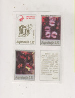 YUGOSLAVIA, 1990 Red Cross Charity Stamps  Imperforated Proofs Bloc Of 4 MNH - Neufs