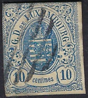 Luxembourg - Luxemburg - Timbre  Armoiries   1859   10 C   °    Michel 6a   VC. 40,- - 1859-1880 Armarios