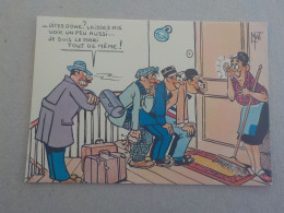 CPSM -  AU PLUS RAPIDE - CARTE HUMORISTIQUE - THEME :  COCU  -   NON VOYAGEE - Humour