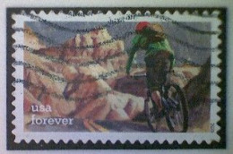 United States, Scott #5478, Used(o), 2020, Great Outdoors: Bicyclist, (55¢), Multicolored - Gebruikt