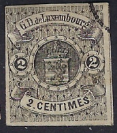 Luxembourg - Luxemburg - Timbre  Armoiries   1859   2 C   °    Michel 4     VC. 700,-   Signé - 1859-1880 Armoiries